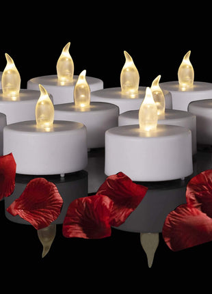Hanzim Battery Operated LED Tea Lights: 24PACK Flameless Votive Candles Lamp Realistic and Bright Flickering Holiday Gift Long Lasting 200Hours for Seasonal & Festival Celebration Warm White