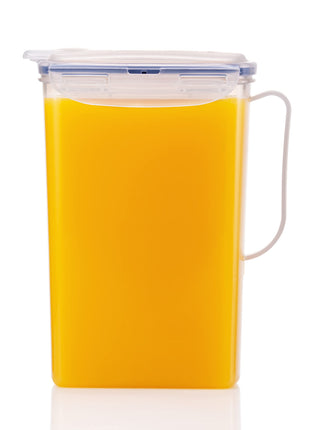 LocknLock Aqua Fridge Door Water Jug with Handle BPA Free Plastic Pitcher with Flip Top Lid Perfect for Making Teas and Juices, 2 Quarts, Clear