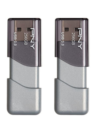 PNY P-FD256X2TBOP-MP 256GB Turbo Attaché 3 USB 3.0 Flash Drive,Silver (Pack of 2)