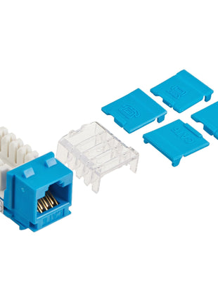 C2G Legrand Cat6 Keystone Jack 90, Blue Unshielded Cat 6 Keystone with RJ45 Keystone Jack for Keystone Insert, 1 Count, C2G 29316