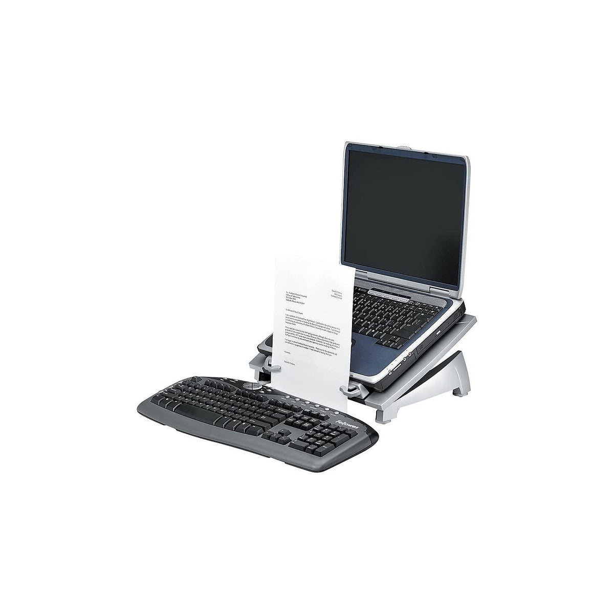 Fellowes 8036701 Office Suites Laptop Riser Plus, 15 1/16 x 10 1/2 x 6 1/2, Black/Silver