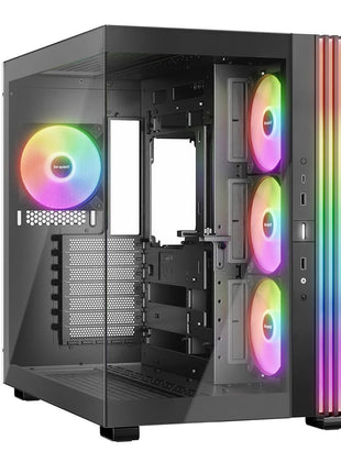 be quiet! Light Base 600 LX Black PC Case | Fully Windowed Front and Side Panel | Dual Chamber | ARGB LED Strip | 4 Light Wings LX 120mm PWM Fans | Inverted and Horizontal Layout Customizable | BGW67