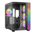 be quiet! Light Base 600 LX Black PC Case | Fully Windowed Front and Side Panel | Dual Chamber | ARGB LED Strip | 4 Light Wings LX 120mm PWM Fans | Inverted and Horizontal Layout Customizable | BGW67