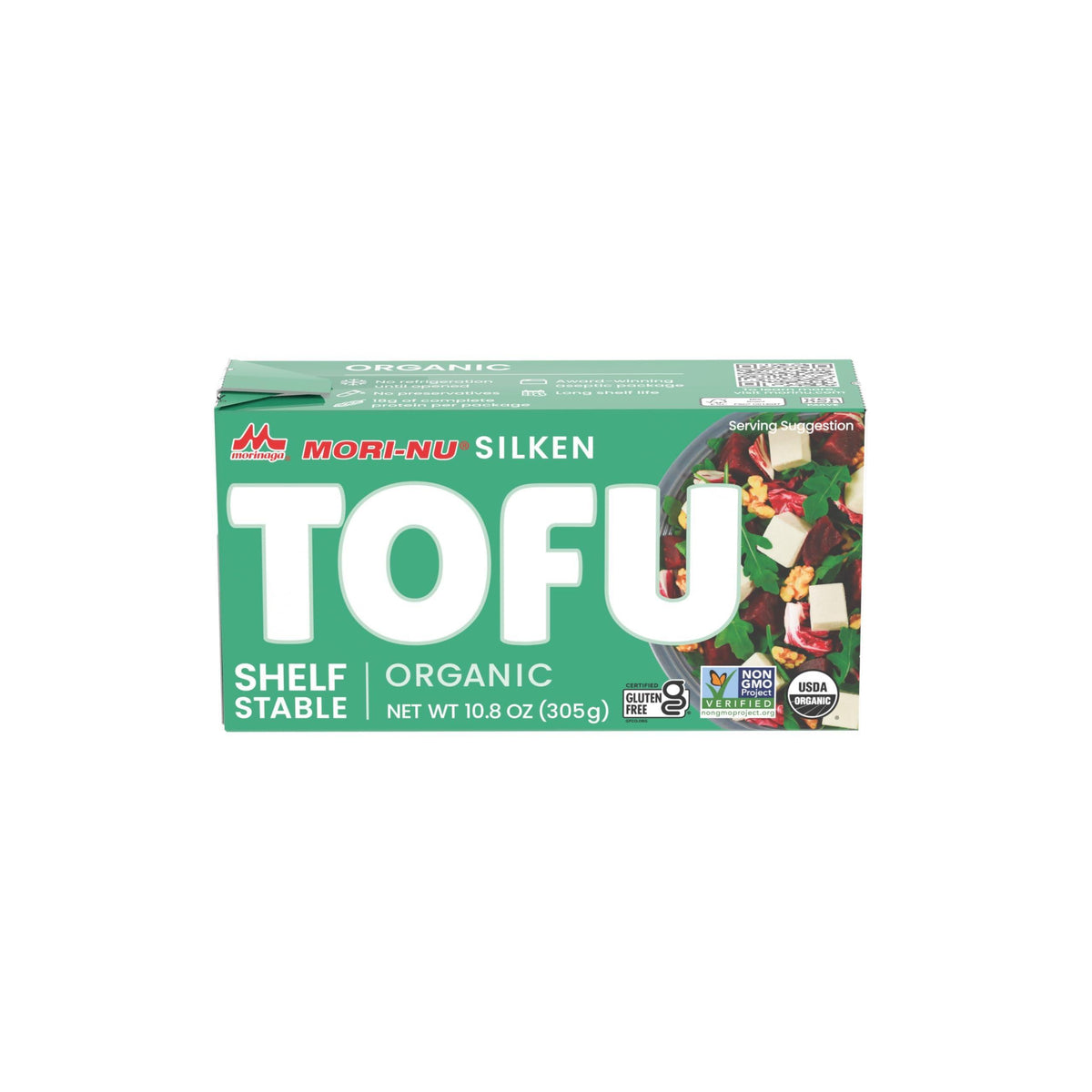 Mori-Nu Silken Tofu Organic | Velvety Smooth and Creamy | Low Fat, Gluten-Free, Dairy-Free, Vegan, Made with Non-GMO organic soybeans, KSA Kosher Parve | Shelf-Stable | 10.8 oz x 12 Packs