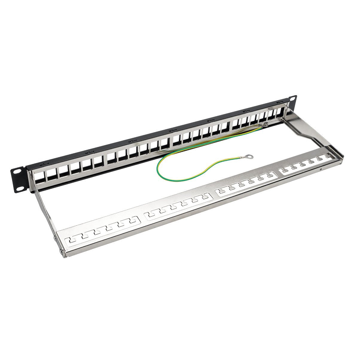 Tripp Lite 24Port Shielded Blank Patch Panel RJ45 USB HDMI Cat5/6 1URM TAA (N062-024-KJ-SH) , Black