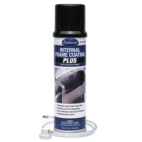 Eastwood Internal Frame Coating Plus Aerosol | Internal Frame Rust Remover | Rust Converter and Prevention Aerosol Spray Undercoating for Vehicles |16 Oz, Matte Black
