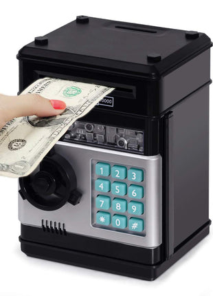 Refasy Kids Toys for Boys Girls Age 3-5,Electronic Piggy Banks for Kids Money Savings Box Toys Mini ATM Coin Bank for Children Best Birthday Xmas Gifts Cash Coin Can for Kid 8-12 Year Old Black