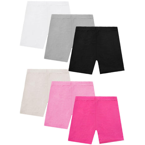 Resinta 6 Pack Girls Bike Shorts Under Dress Dance Cartwheel Shorts for Toddler Kids Summer Clothes Multicolor