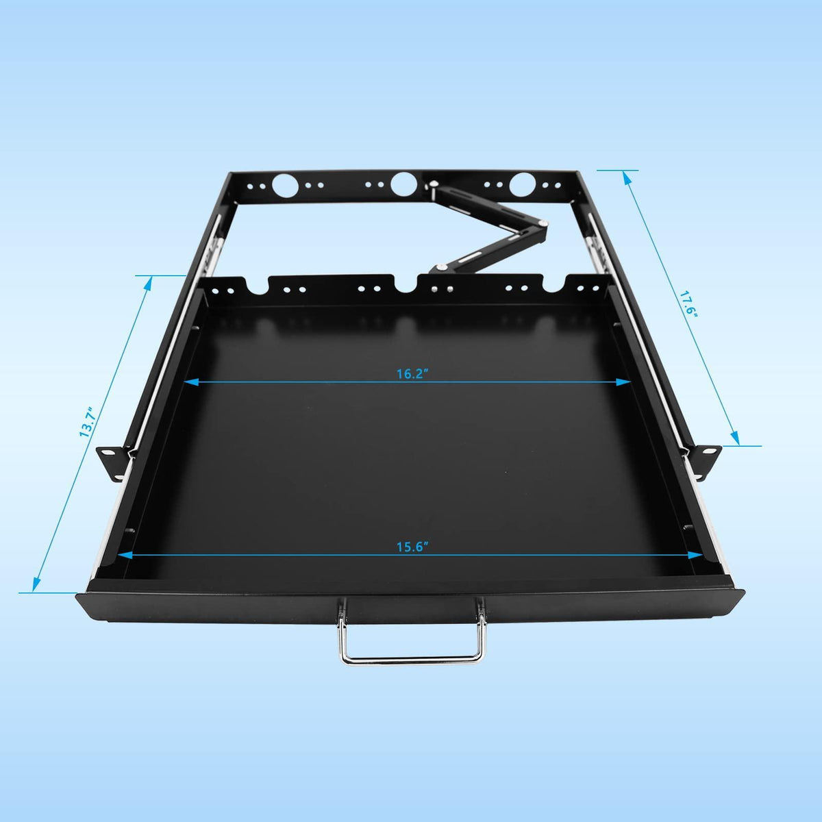 RAISING ELECTRONICS 1U Rack Mount Sliding Keyboard Tray Cantilever for Server Data Network Rack