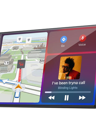 Topexplore 9" Carplay Screen for Car, Upgrade Portable Touchscreen | Car Play & Android Auto with Bluetooth, Mirror Link, Voice Control, Hands-Free Calling, Plug & Play for Family Road Trip