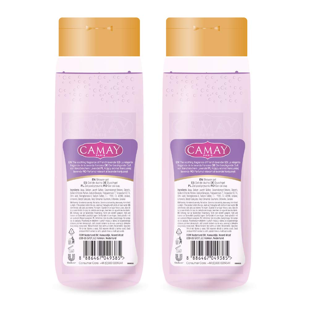 Camay Paris Lavande Shower Gel, 500 ml (Pack of 2)