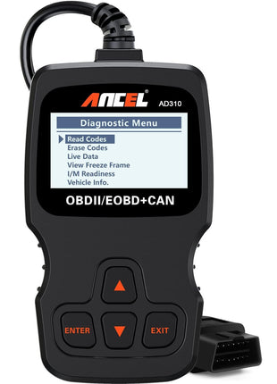ANCEL AD310 Classic Enhanced Universal OBD II Scanner Car Engine Fault Code Reader CAN Diagnostic Scan Tool, Read and Clear Error Codes for 1996 or Newer OBD2 Protocol Vehicle (Black)