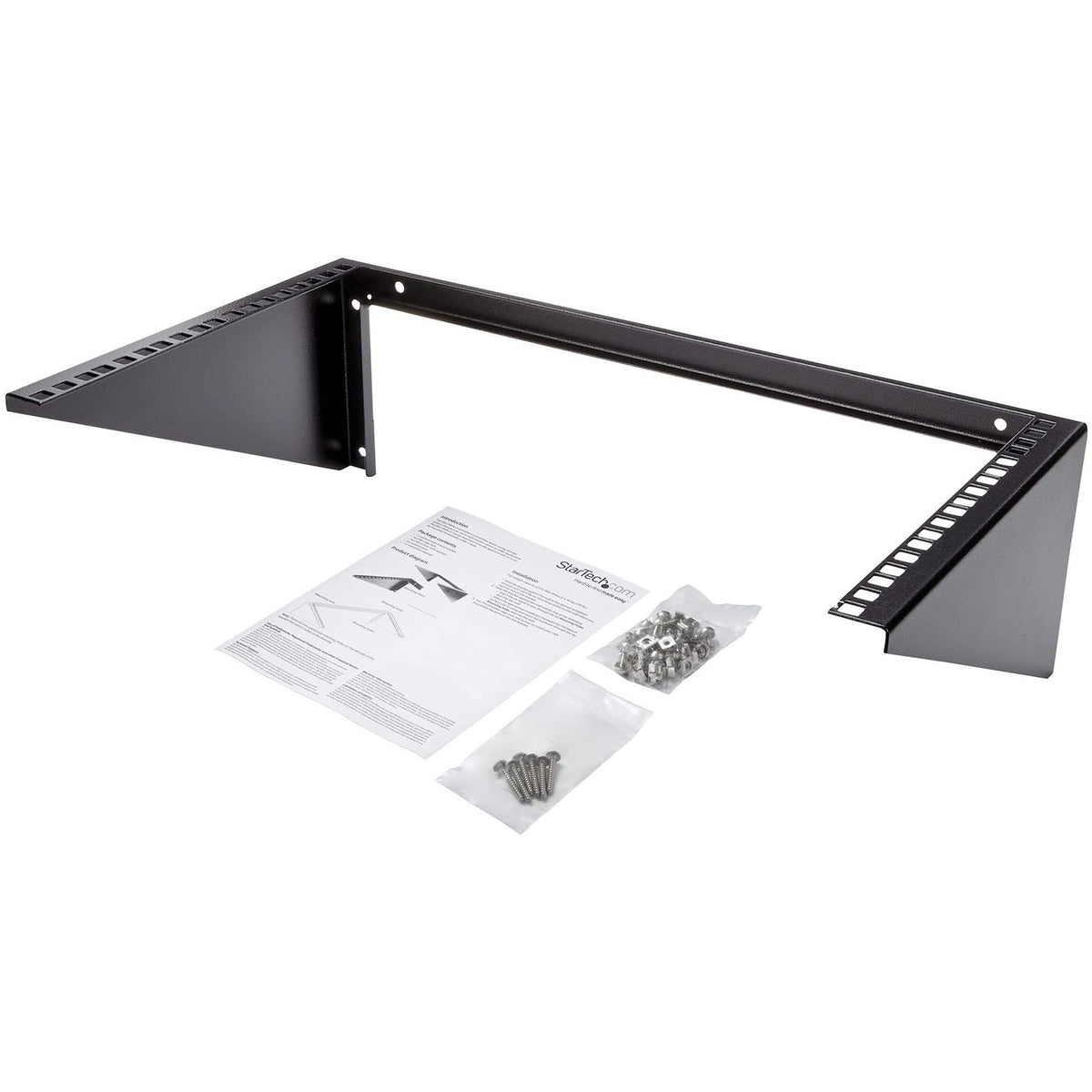 StarTech.com 6U Wall Mount Patch Panel Bracket – 19 in – Steel - Vertical Mounting Bracket for Networking and Data Equipment , TAA (RK619WALLV)