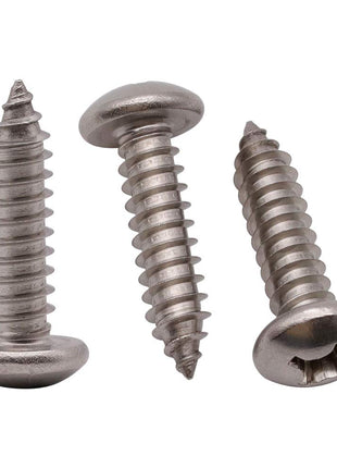 #10 x 3/4 inch (100 Pack) Stainless Steel Phillips Pan Head Wood Screws, Stainless Steel 304 (18-8), Pan Head Sheet Metal Screws Self Tapping for Wood