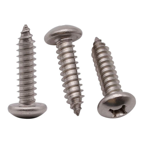 #10 x 3/4 inch (100 Pack) Stainless Steel Phillips Pan Head Wood Screws, Stainless Steel 304 (18-8), Pan Head Sheet Metal Screws Self Tapping for Wood