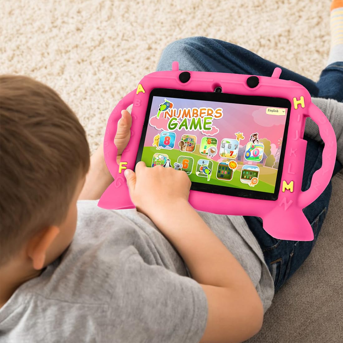 MengDash Kids Tablet, 7 inch Tablet for Kids 2-10, Educational Learning Toddler Tablet Android 11, 3GB RAM+32GB ROM Storage, Google Play YouTube, Baby Girl boy Present (Red)