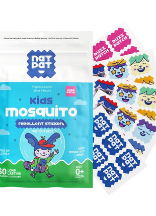 NATPAT Buzz Patch Mosquito Patch Stickers for Kids - Plant Based Ingredients, Non-Toxic - The Original All Natural Citronella Essential Oil Insect Patch, DEET Free, for Toddlers, Kids (48 Pack)