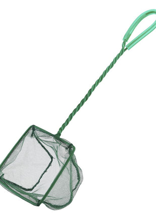 Pawfly Aquarium Fish Net with Braided Metal Handle Square Net with Soft Fine Mesh Sludge Food Residue Wastes Skimming Cleaning Net for Fish Tanks Small Koi Ponds and Pools