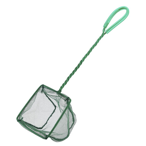 Pawfly Aquarium Fish Net with Braided Metal Handle Square Net with Soft Fine Mesh Sludge Food Residue Wastes Skimming Cleaning Net for Fish Tanks Small Koi Ponds and Pools