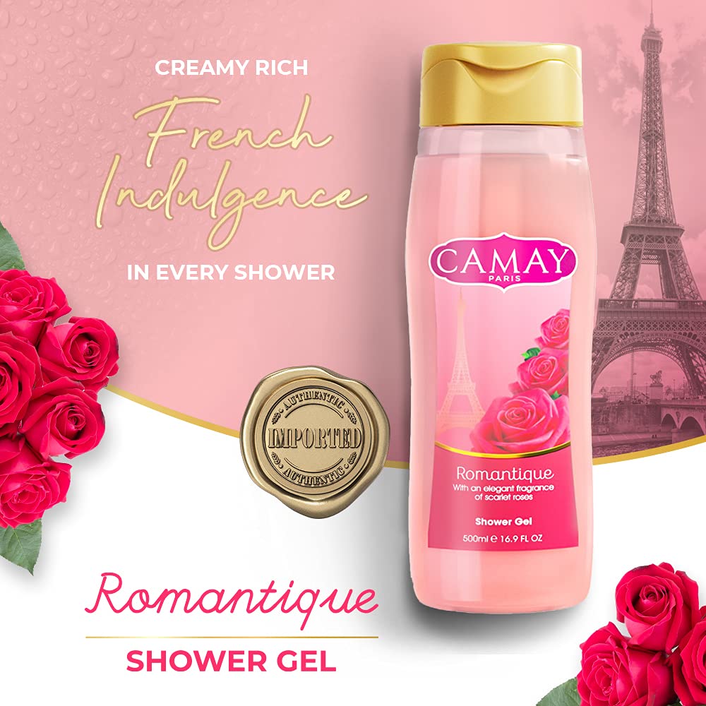 Camay Paris Romantique Shower Gel, Red, 500 ml