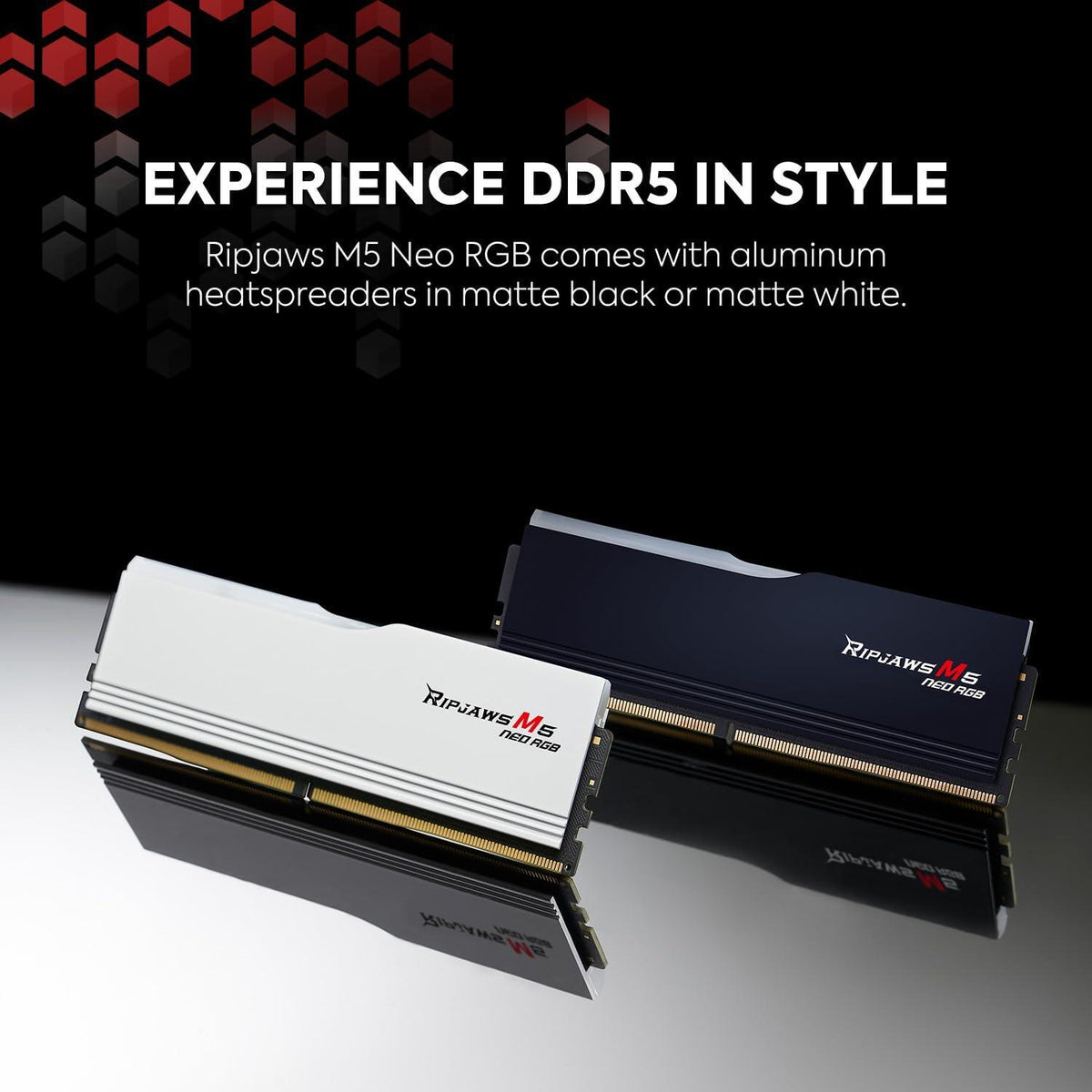 G.SKILL Ripjaws M5 Neo RGB Series (AMD Expo) DDR5 RAM 32GB (2x16GB) 6000MT/s CL36-48-48-96 1.25V Desktop Computer Memory UDIMM - Matte White (F5-6000J3648D16GX2-RM5NRW)