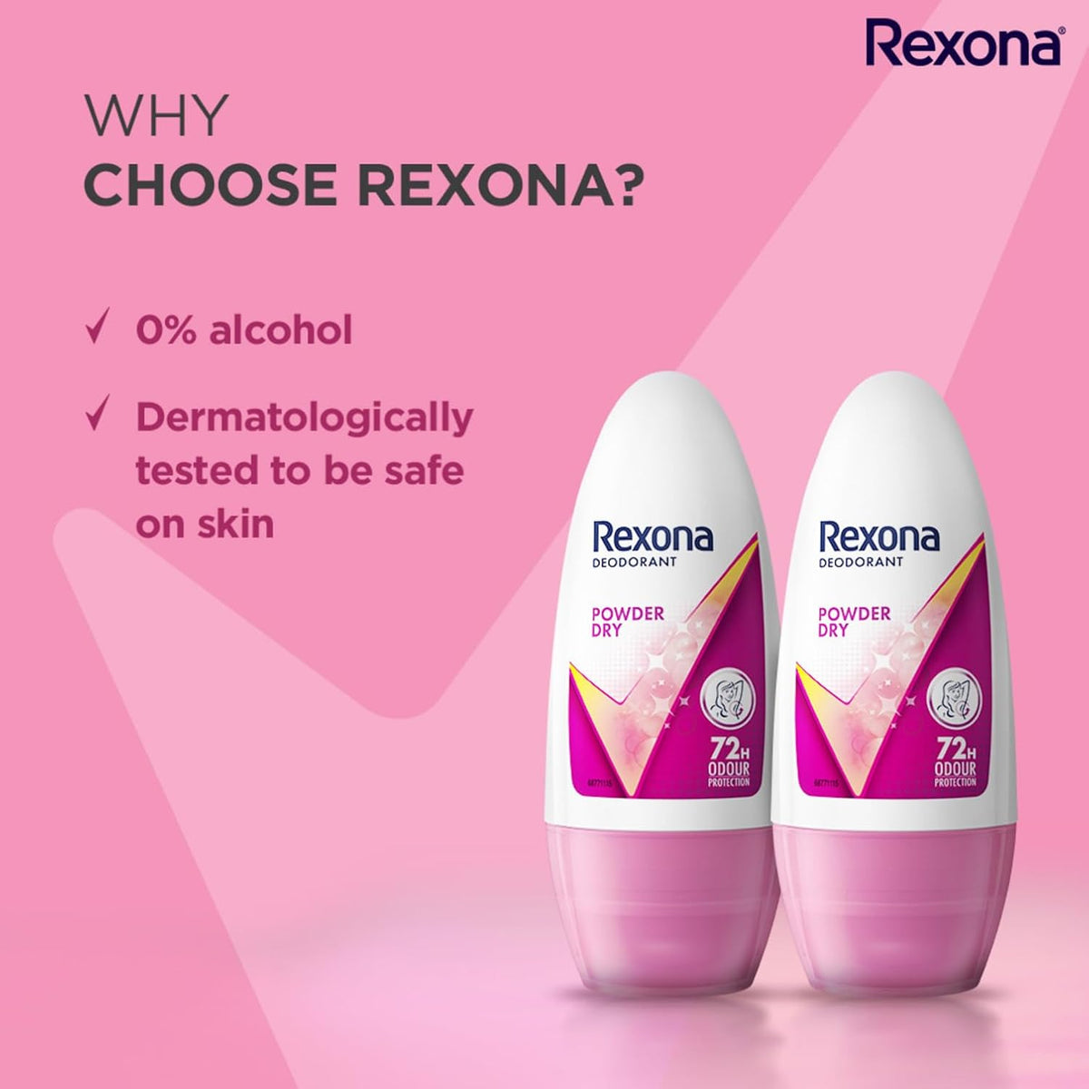 Rexona Powder Dry Underarm Floral Roll On Deodorant For Women|| 50 Ml+Rexona Powder Dry Underarm Roll On Deodorant For Women|| 50 Ml