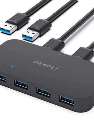 BENFEI USB 3.0 Switch, USB Switch 2 Computers Share 4 USB for PC, Mouse, Keyboard, Printer, Scanner, USB KVM Switch Selector Compatible with Windows, Mac, Linux