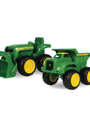 TOMY John Deere Vehicle Set - Includes Dump Truck Toy and Tractor Toy with Loader - Kids Outdoor Toys - Kids Construction and Sandbox Toys - 6 Inches - 2 Count - Ages 18 Months and Up