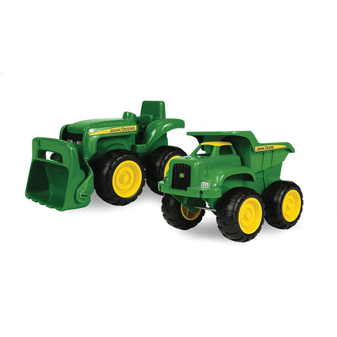 TOMY John Deere Vehicle Set - Includes Dump Truck Toy and Tractor Toy with Loader - Kids Outdoor Toys - Kids Construction and Sandbox Toys - 6 Inches - 2 Count - Ages 18 Months and Up