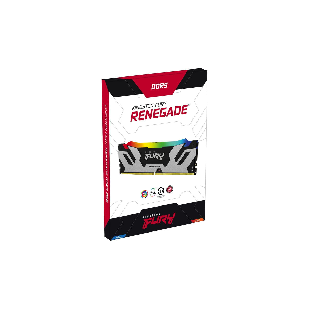 Kingston Fury Renegade Black RGB XMP 96GB 6400MT/s DDR5 CL32 DIMM Desktop Gaming Memory (Kit of 2) - KF564C32RSAK2-96
