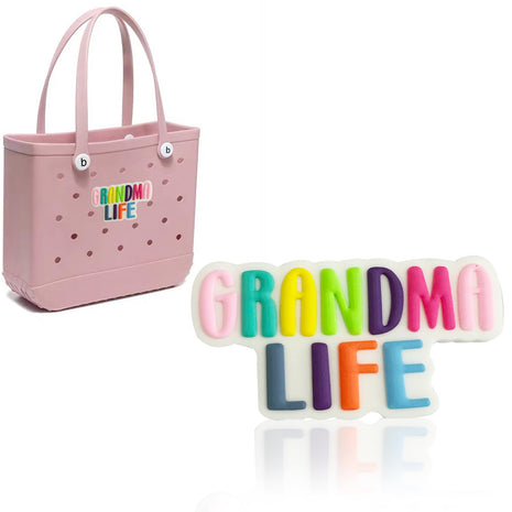A&H Zier Bag Accessories Silicone Charm for Bogg Bag Fade-Resistant 0.5cm Thick Compatible With Most Bogg Bag (Grandma Life)
