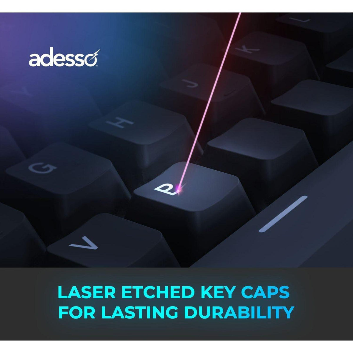 ADESSO EasyTouch 1000 Wired/Wireless/Bluetooth Multi-OS Illuminated Mechanical VIA Mini Keyboard with Copilot Ai Hotkey