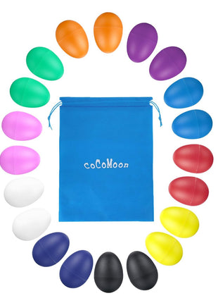 COCOMOON 20Pcs Egg Shakers Musical Instruments, Kids Easter Percussion Toys | Easter Eggs Plastic Percussion Toys for Babies Kids Party Favors Colorful 10 Colors Sensory Early Learning Preschool Music
