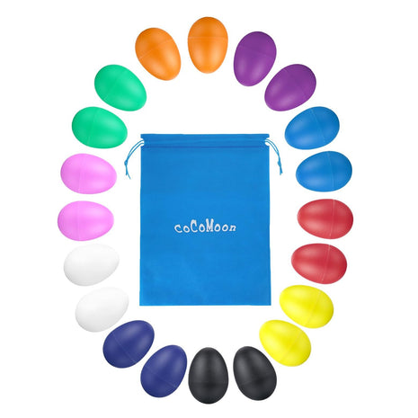 COCOMOON 20Pcs Egg Shakers Musical Instruments, Kids Easter Percussion Toys | Easter Eggs Plastic Percussion Toys for Babies Kids Party Favors Colorful 10 Colors Sensory Early Learning Preschool Music