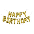 Gold Happy Birthday Balloons Banner 16 Inch Mylar Foil Letters, Inflatable Party Decor and Birthday Decorations for Women, Men, Boys & Girls Kids and Adults, Reusable, Party Supplies