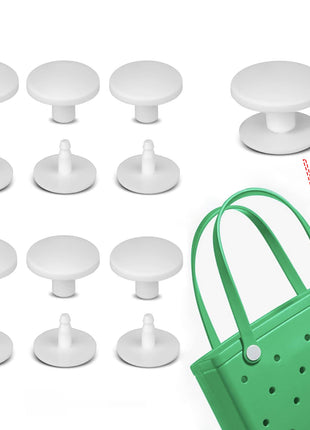 6 Sets Replacement Rivets for Beach Bag Handles Repair Replacement Rivets Button Strap Compatible for Rubber Beach Tote Bag (White)