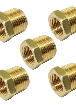 TL TOOLEGIN 1/2 inch NPT Male x 1/4 inch NPT Female Brass Bushing Reducer Reducing Pipe Adapter Fitting 5pcs 1200 PSI