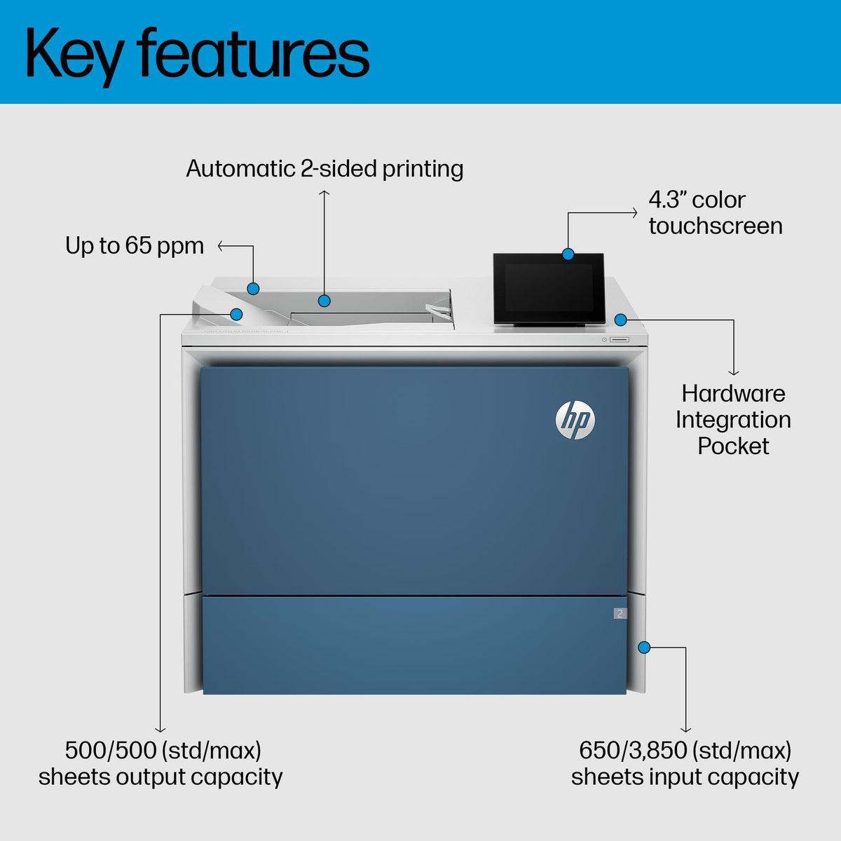 HP Color Laserjet Enterprise 6701dn Printer, Best for Business, (58M42A)