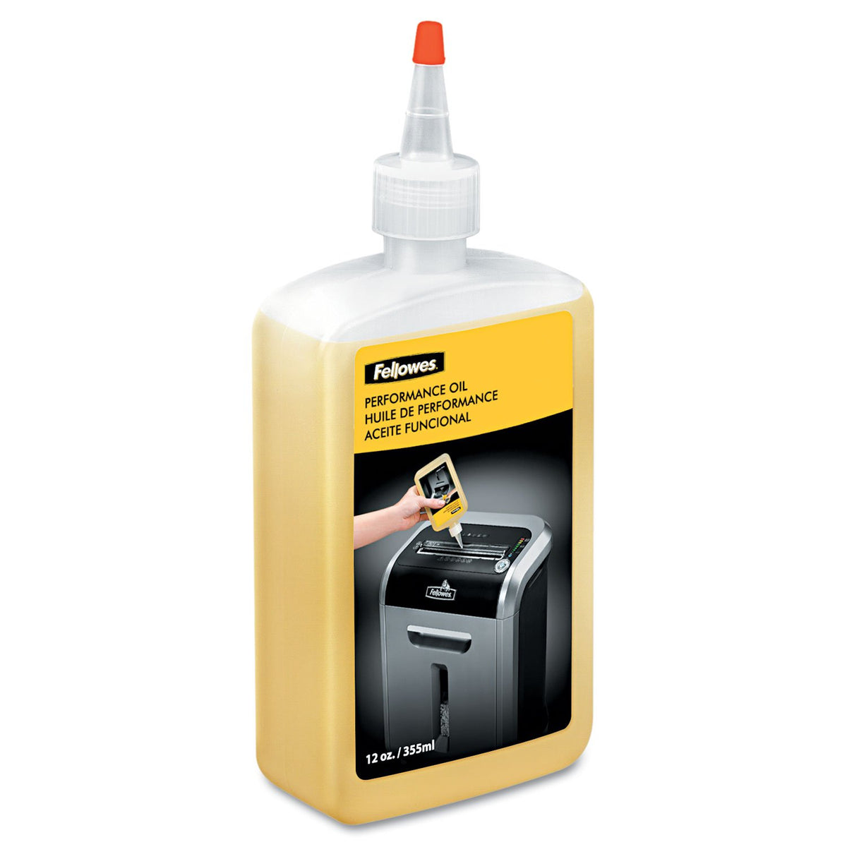 Fellowes Powershred Performance Shredder Oil, 12 oz. Extended Nozzle Bottle (35250) (Pack of 1)