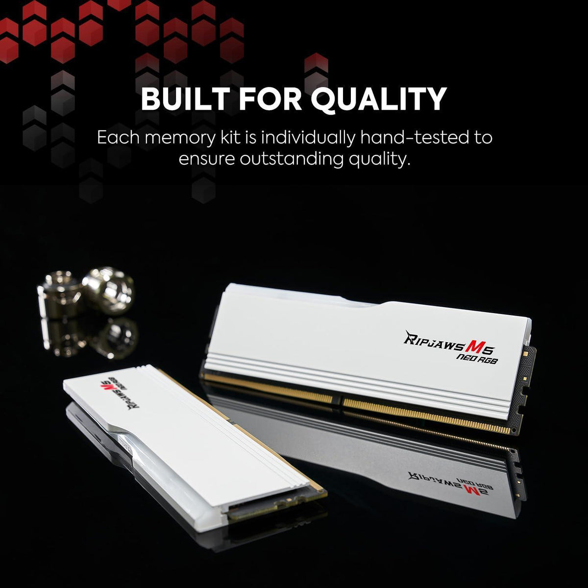 G.SKILL Ripjaws M5 Neo RGB Series (AMD Expo) DDR5 RAM 32GB (2x16GB) 6000MT/s CL36-48-48-96 1.25V Desktop Computer Memory UDIMM - Matte White (F5-6000J3648D16GX2-RM5NRW)