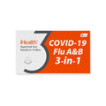 iHealth COVID-19, Flu A&B 3-in-1 Antigen Rapid Test, Results in 15 Minutes, FDA Authorized OTC Flu & COVID Home Test, with Non-invasive Nasal Swab, Easy to Use & No Discomfort (1 Pack, 4 Tests Total)