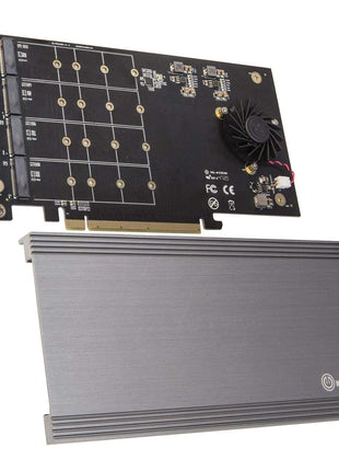 IO CREST Quad M.2 NVMe PCIe x16 Expansion Card for Intel VROC and AMD Ryzen Threadripper Motherboard