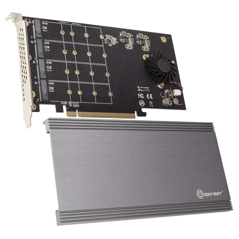 IO CREST Quad M.2 NVMe PCIe x16 Expansion Card for Intel VROC and AMD Ryzen Threadripper Motherboard