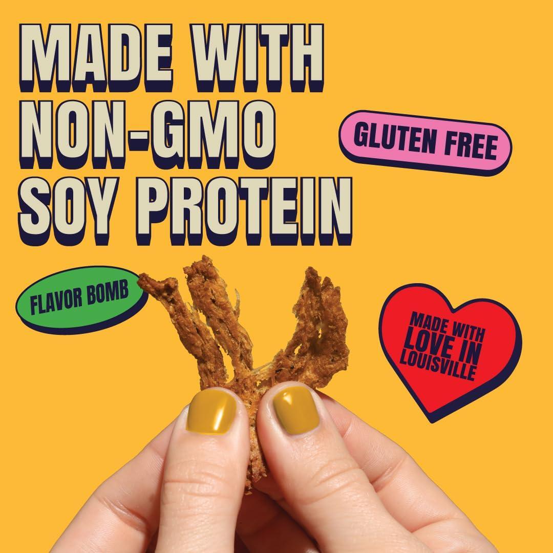 Louisville Vegan Jerky - Sweet & Smoky Carolina Mustard BBQ Vegan Meat - Lip-Smacking Vegan-Friendly & Vegetarian Jerky - Non-GMO Soy Protein, Gluten-Free High Protein Vegan Snacks (3oz)