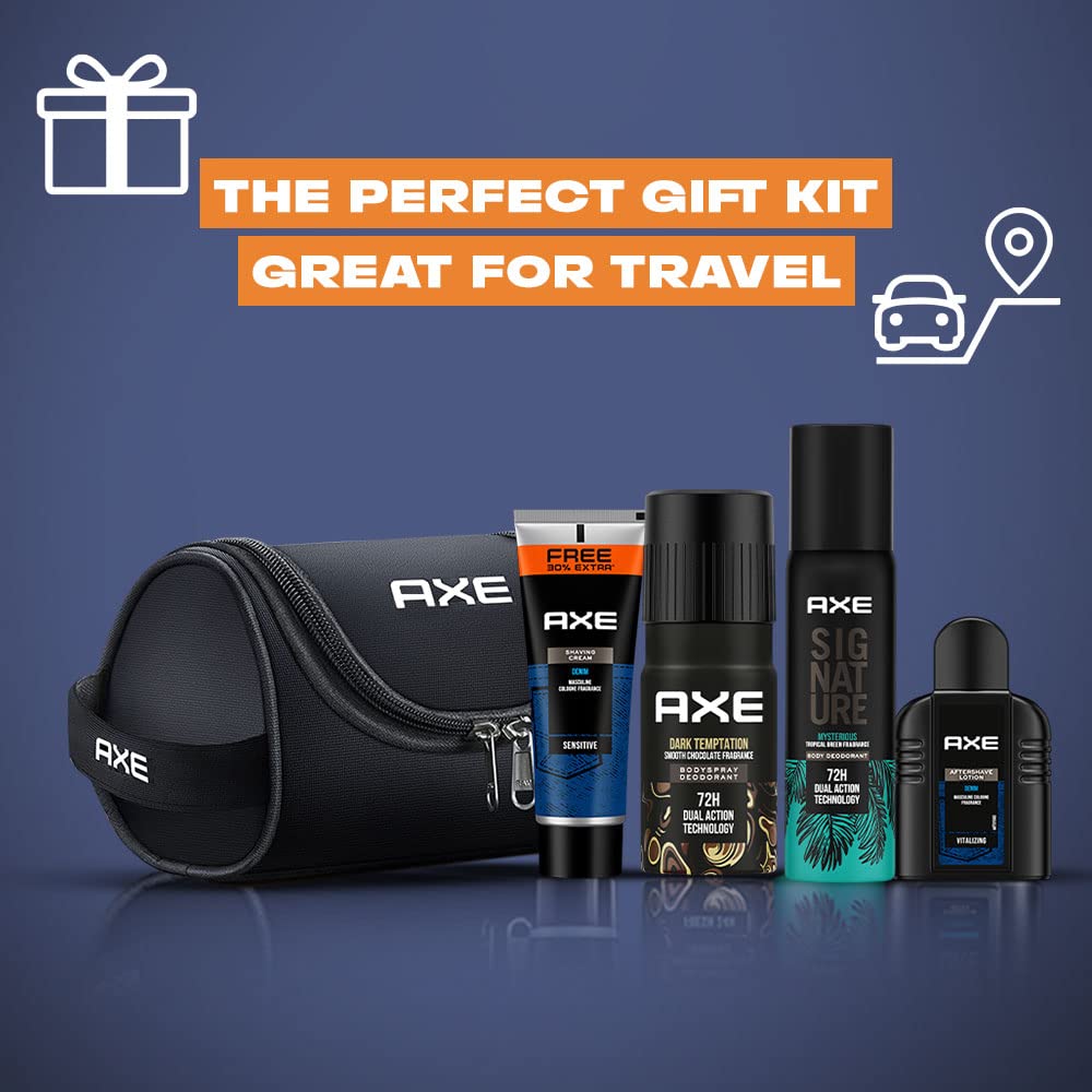 AXE Men's Grooming Kit - Deo Bodyspray Perfume, Deodorant Bodyspray, After Shave Lotion, Shaving Cream 322Ml + 78G - Fresh