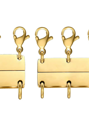 Qulltk Necklace Layering Clasp Magnetic Clasps for Jewelry, Gold and Silver Separator for Stackable Necklaces and Chains