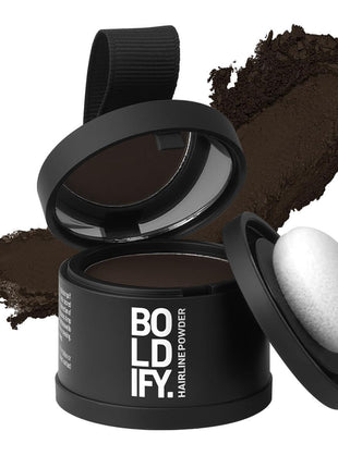 Boldify Hairline Powder, Root Touch Up Hair Color Dark Brown 4g | Instantly Fills Thinning Hair & Sparse Hairlines - Root Cover Up for Gray Hair - Water-Resistant, Sweat-Proof 24-Hour Wear