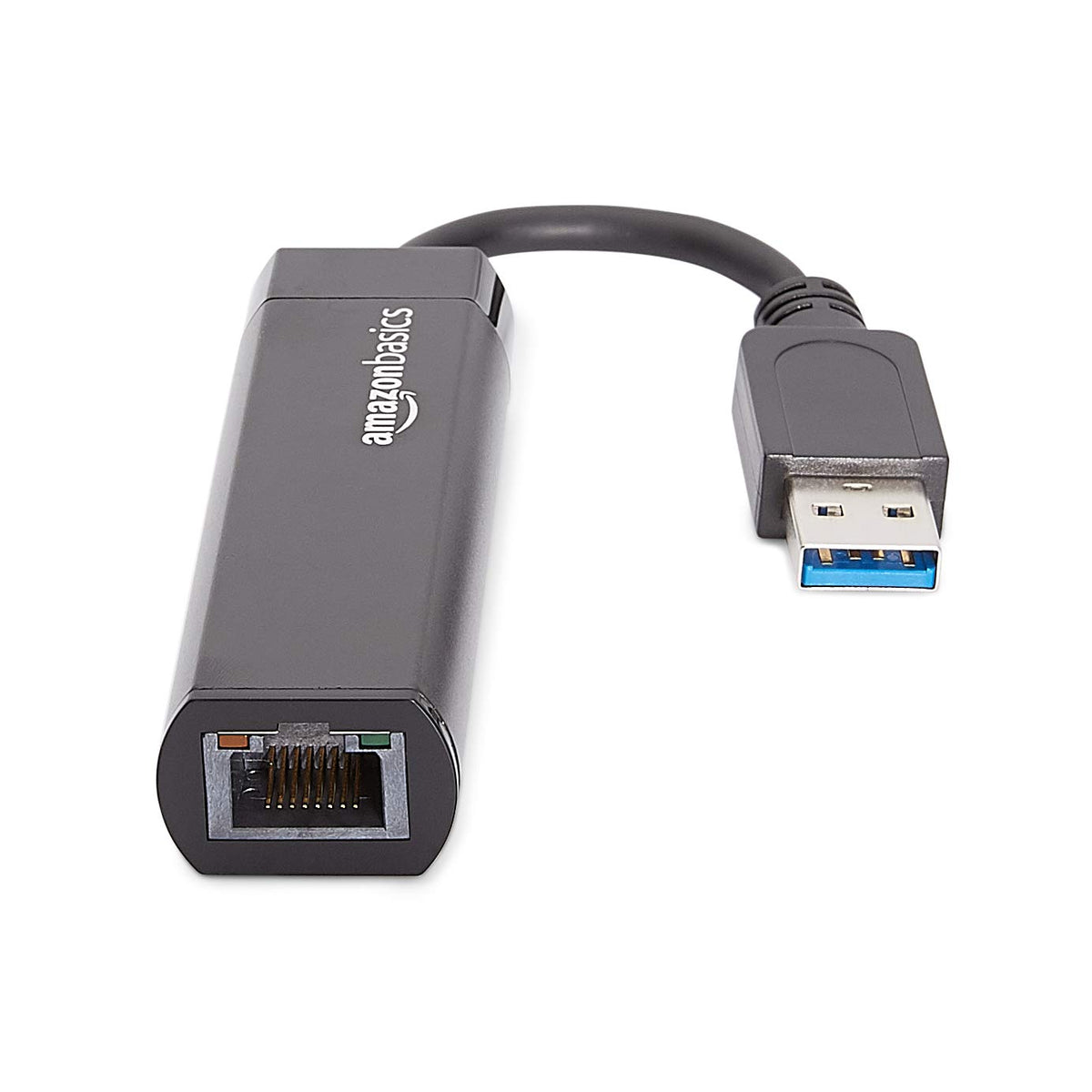 Amazon Basics USB 3.0 to 10/100/1000 Gigabit Ethernet Internet Adapter, Black