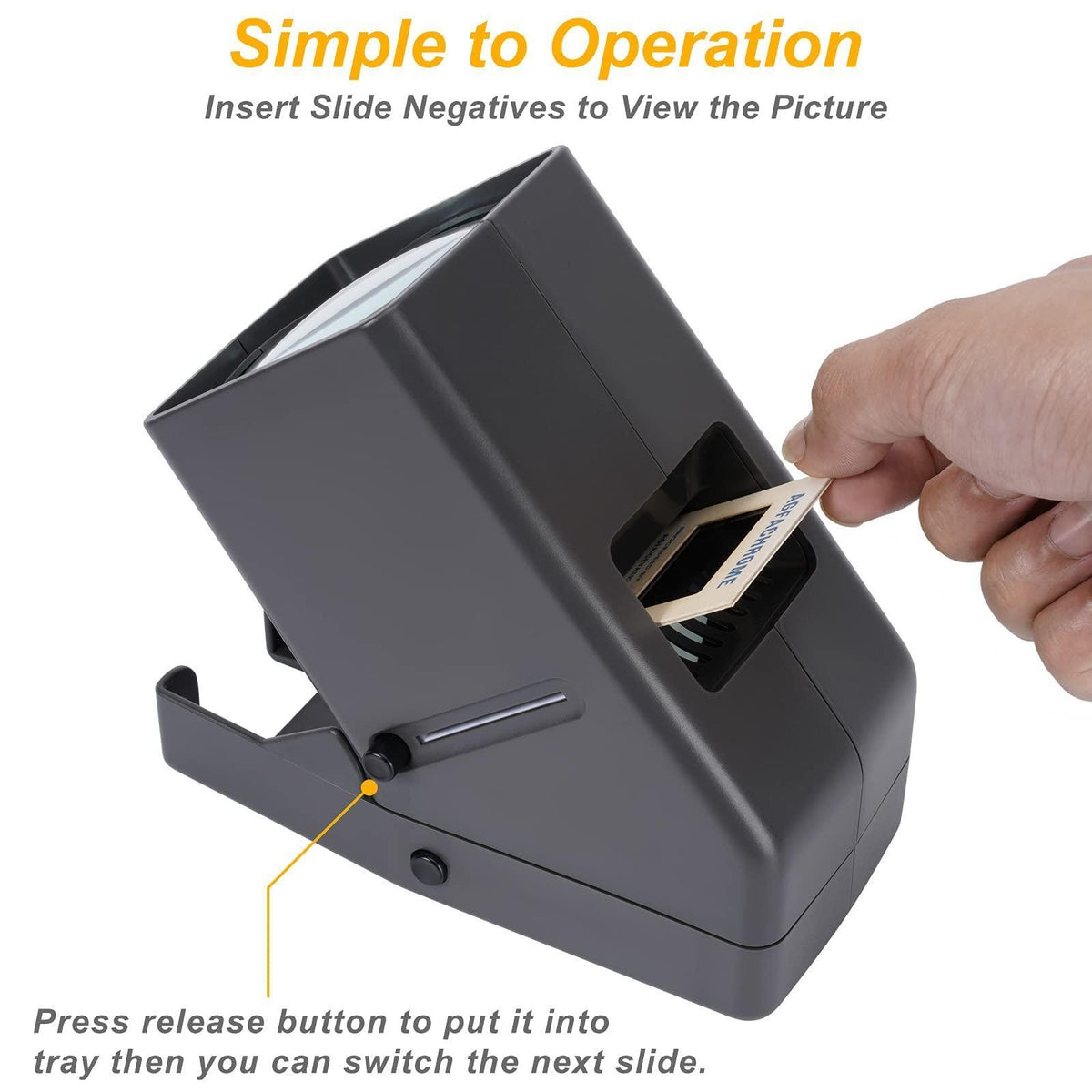 35mm Slide Viewer, Film Negative and Slide Viewer with 3X Magnification and LED Lighted Illuminated Viewing, USB Powered