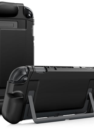 TiMOVO Dockable Case for Nintendo Switch 2 2025, TPU Grip Protective Cover Accessories with Ergonomic Design for Switch 2 Console & JoyCon, Shock-Absorption Anti-Scratch Precise Cutouts, Black